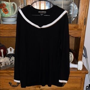 Nina Leonard Black and White Top